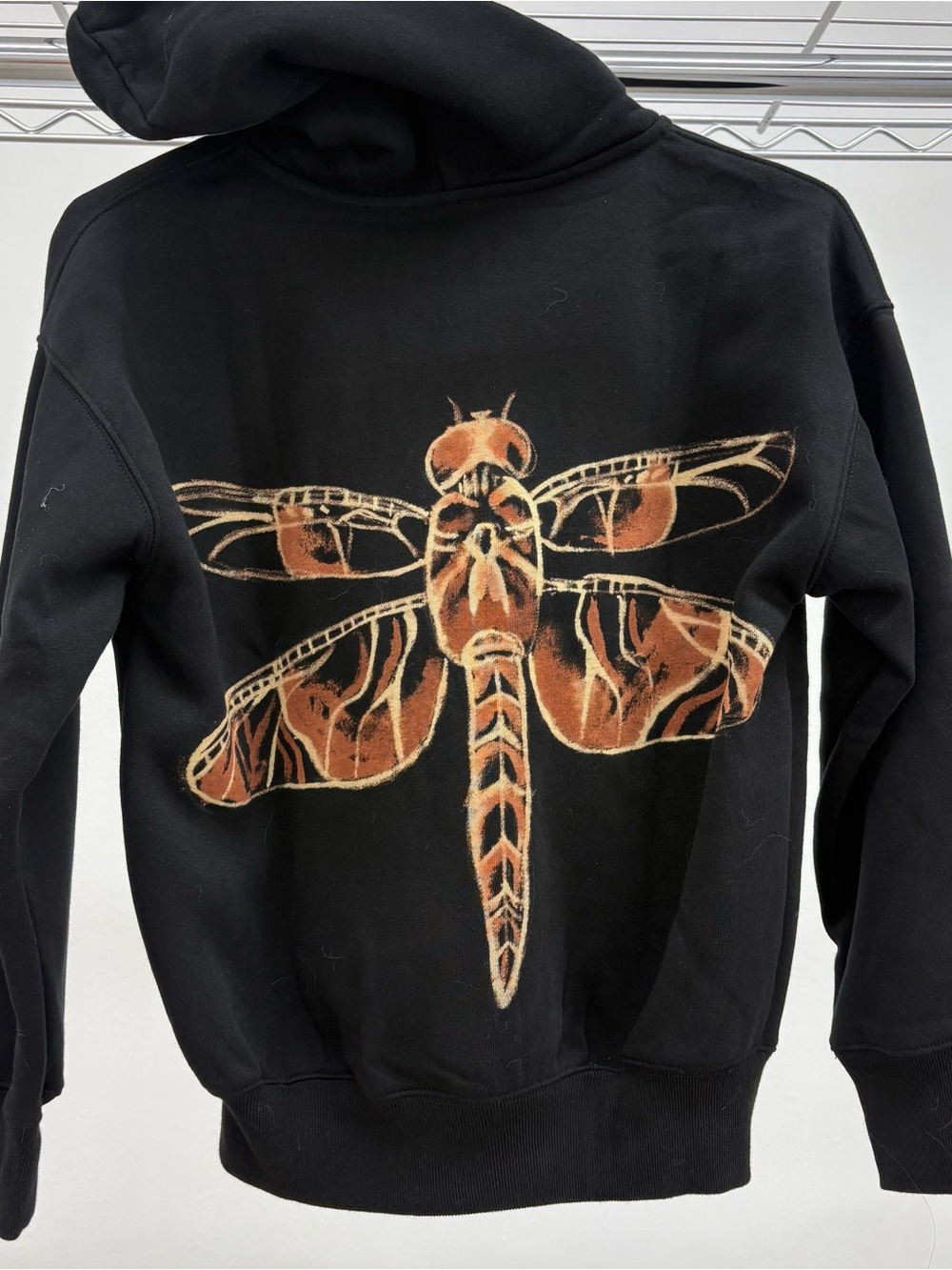 GAP Black Hoodie with Orange Dragonfly Graphic